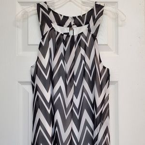 NWOT Black and White Chevron Print Blouse